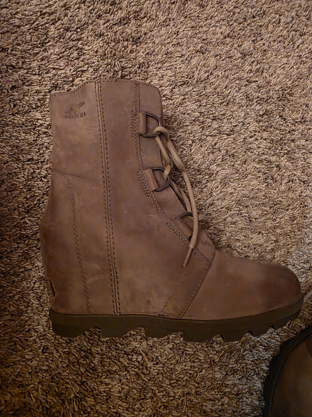 Sorel Women's Brown Lace-Up Wedge Boot